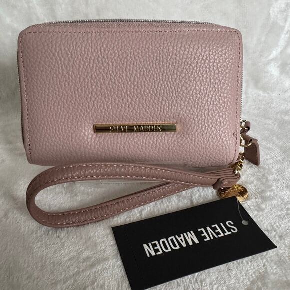 Brand New Steve Madden Medium Blush Zip Around Wallet - Picture 2 of 6